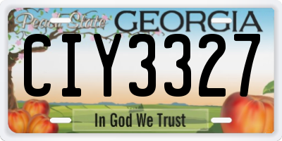 GA license plate CIY3327