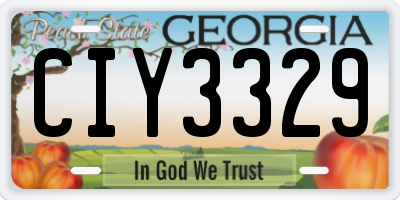 GA license plate CIY3329