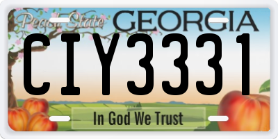 GA license plate CIY3331