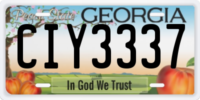 GA license plate CIY3337