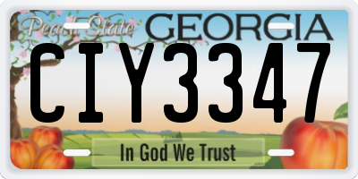 GA license plate CIY3347
