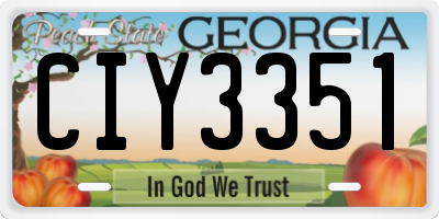 GA license plate CIY3351