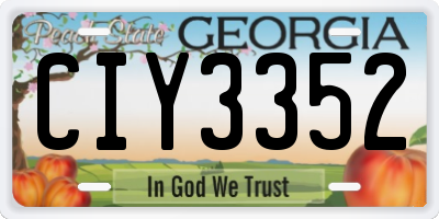 GA license plate CIY3352