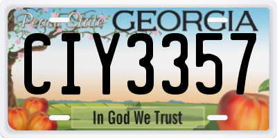 GA license plate CIY3357