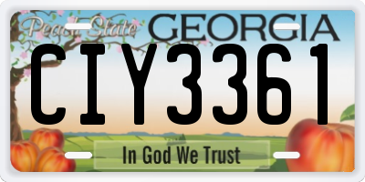 GA license plate CIY3361
