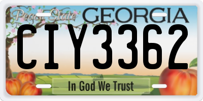 GA license plate CIY3362