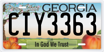 GA license plate CIY3363