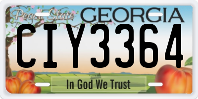 GA license plate CIY3364