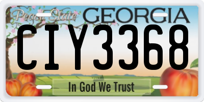 GA license plate CIY3368