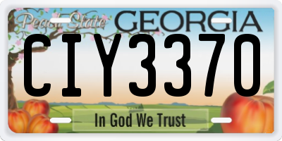 GA license plate CIY3370
