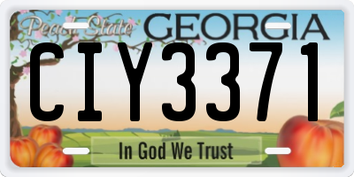 GA license plate CIY3371