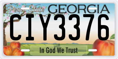 GA license plate CIY3376