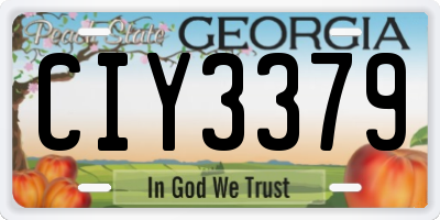 GA license plate CIY3379