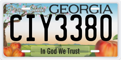 GA license plate CIY3380