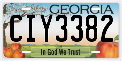 GA license plate CIY3382