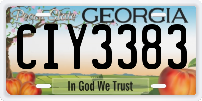 GA license plate CIY3383