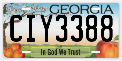 GA license plate CIY3388