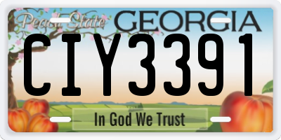 GA license plate CIY3391