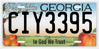 GA license plate CIY3395