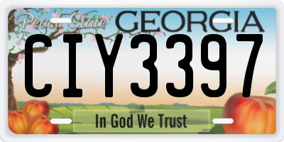 GA license plate CIY3397