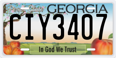 GA license plate CIY3407
