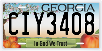 GA license plate CIY3408