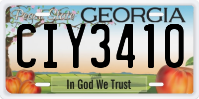 GA license plate CIY3410