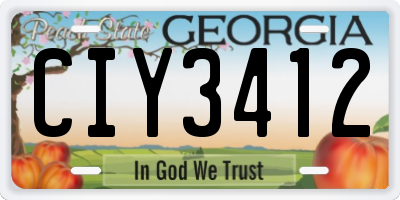 GA license plate CIY3412