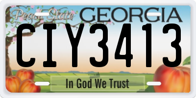 GA license plate CIY3413