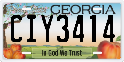 GA license plate CIY3414