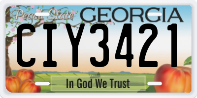 GA license plate CIY3421