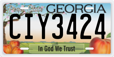 GA license plate CIY3424