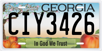 GA license plate CIY3426