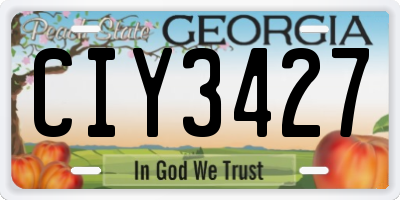 GA license plate CIY3427