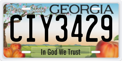 GA license plate CIY3429