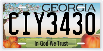 GA license plate CIY3430