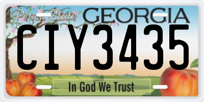 GA license plate CIY3435