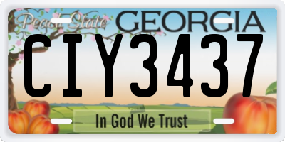 GA license plate CIY3437
