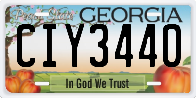 GA license plate CIY3440