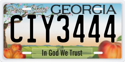 GA license plate CIY3444