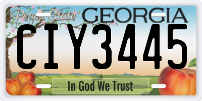 GA license plate CIY3445