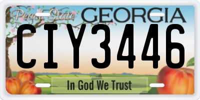GA license plate CIY3446