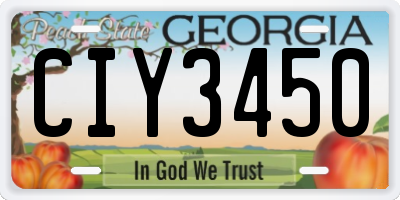 GA license plate CIY3450