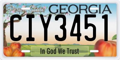 GA license plate CIY3451