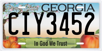 GA license plate CIY3452