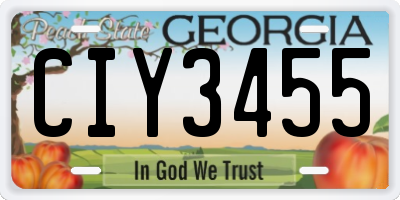 GA license plate CIY3455