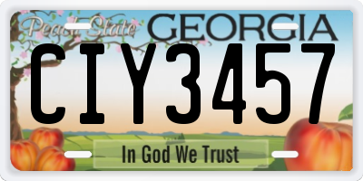 GA license plate CIY3457