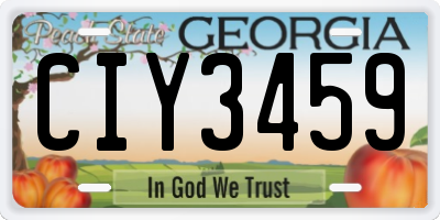 GA license plate CIY3459
