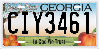 GA license plate CIY3461