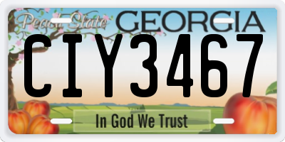 GA license plate CIY3467